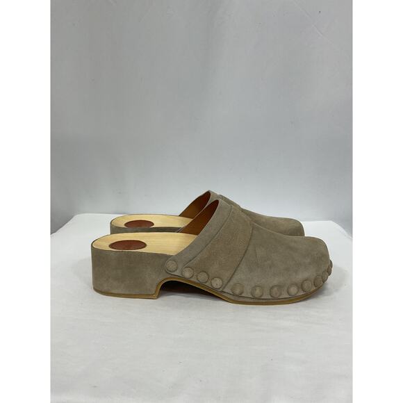 Chlo� 'Joy' Beige Leather Clogs Size 9 - NWT - Picture 3 of 5